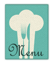 Graphic icon of a blue menu